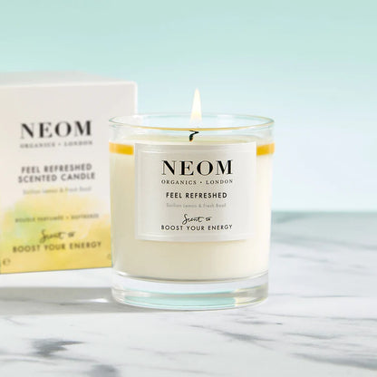 Neom Organics London – Feel Refreshed Scented Candle- Scent to Boost Your Energy (1 wick)